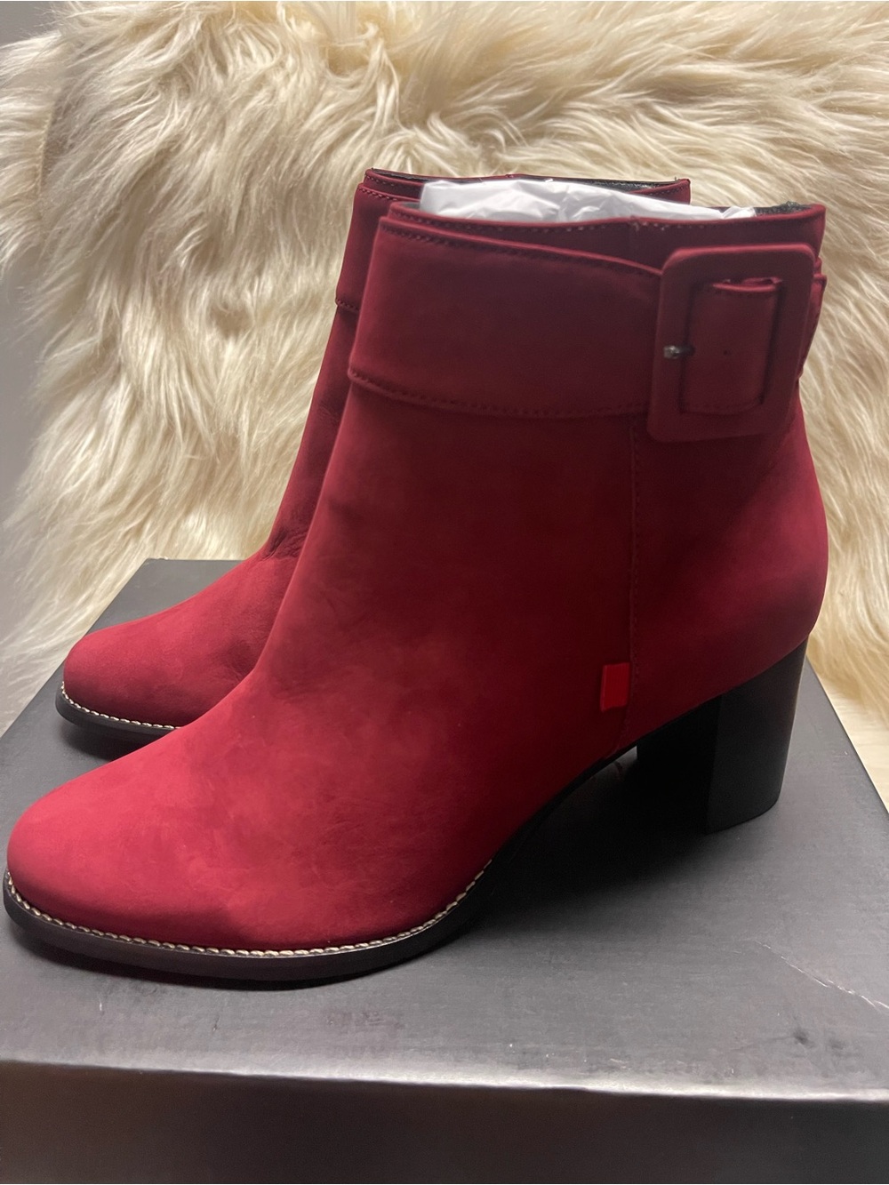NWT Marc Joseph Red Suede Ankle Boots SIZE 9